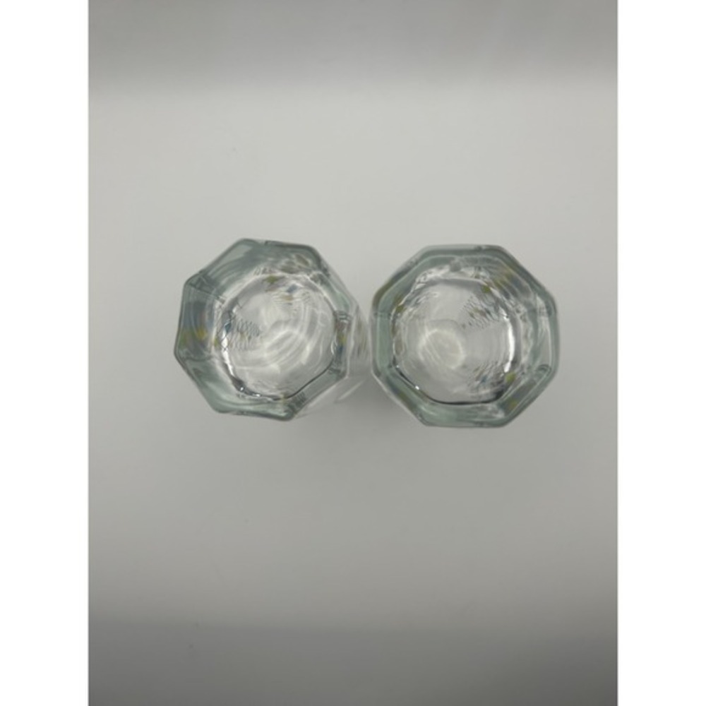 MCM Clear Glass Highball Tumblers with Multicolor Diamond Pattern (Pair) - Picture 8 of 8